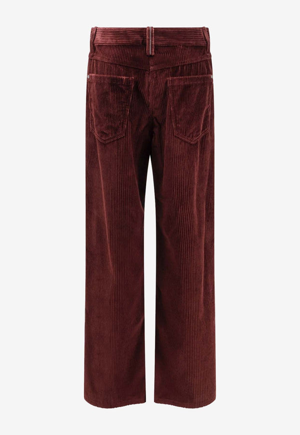 Brunello Cucinelli Straight-Leg Corduroy Pants Burgundy MA180P9075C4243_Red wine_29842676