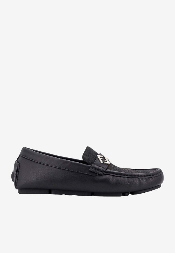 Fendi O'Lock FF Jacquard Leather Loafers Black 7D1691AORTF1LQB_TABAC NERO NERO NERO_41974890