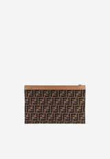 Fendi Medium FF Jacquard Flat Pouch Bag Brown 7N0134AFBVF1HRM_TAB MR SAND P_41974895