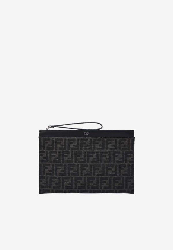 Fendi Medium FF Jacquard Flat Pouch Bag Black 7N0134AFBVF1IKJ_ASF NR NERO P_41974910