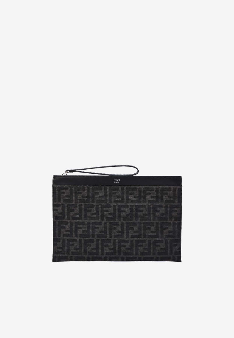 Fendi Medium FF Jacquard Flat Pouch Bag Black 7N0134AFBVF1IKJ_ASF NR NERO P_41974910