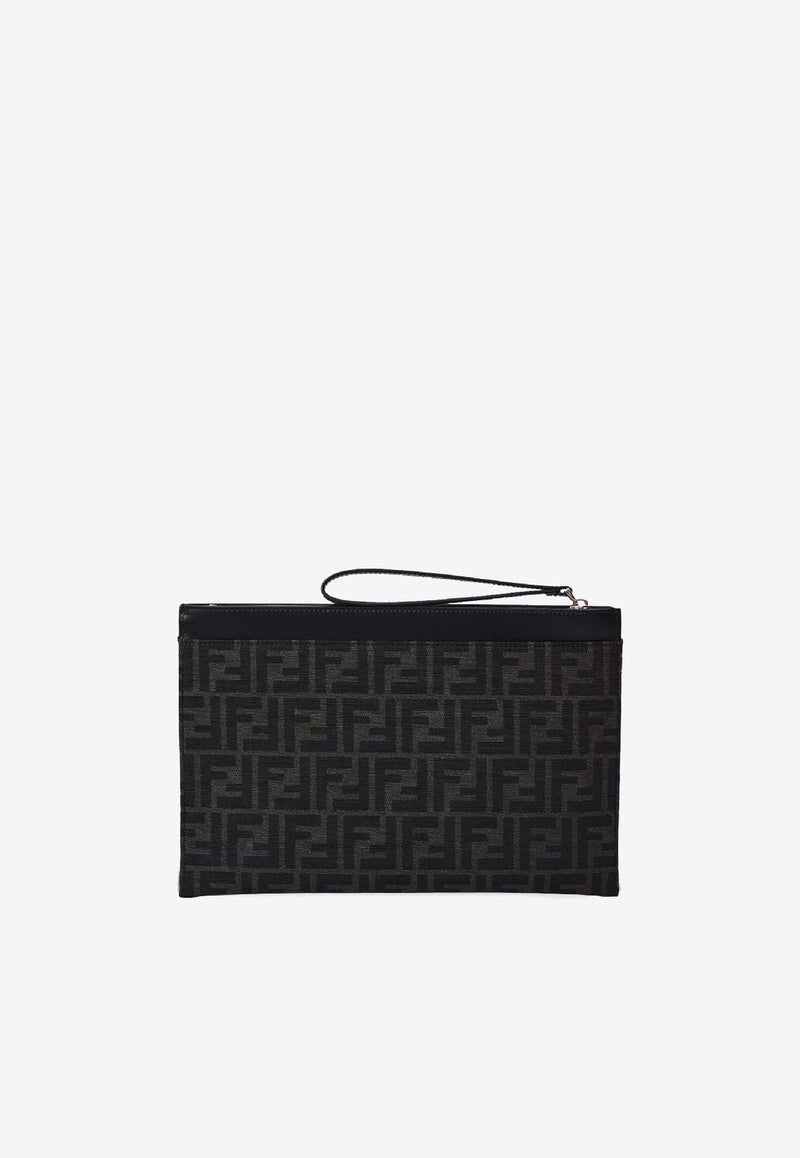 Fendi Medium FF Jacquard Flat Pouch Bag Black 7N0134AFBVF1IKJ_ASF NR NERO P_41974910