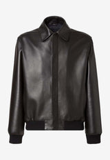 Fendi Leather Zip-Up Jacket Black FPJ139ATJZF0GME_Black_41974909