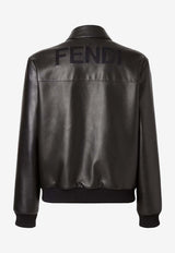 Fendi Leather Zip-Up Jacket Black FPJ139ATJZF0GME_Black_41974909