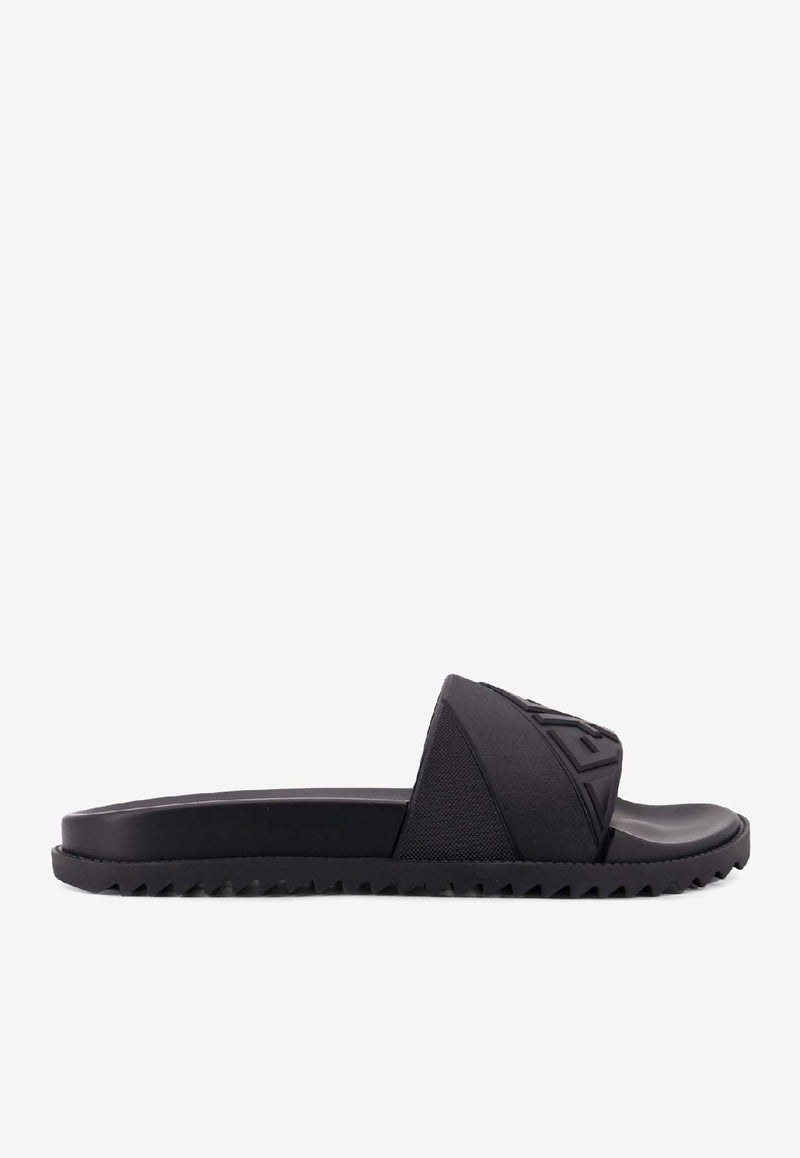 Fendi FF Embossed Beach Slides Black 7X1377ABO2F0QA1_Black_41974911
