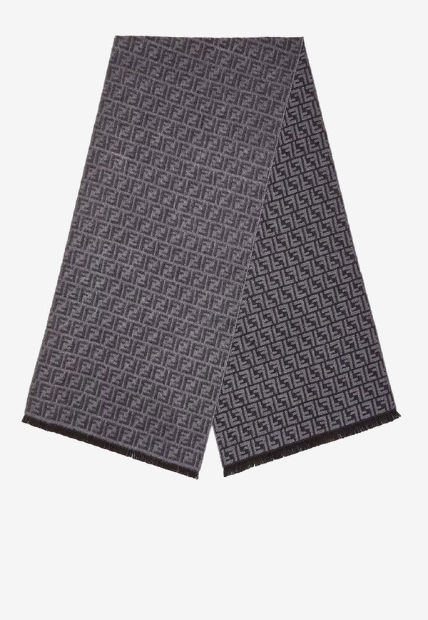 Fendi Monogram Wool Scarf Gray FXS373ATQBF1UHW_GRIGIO/ANTRACITE_41974883