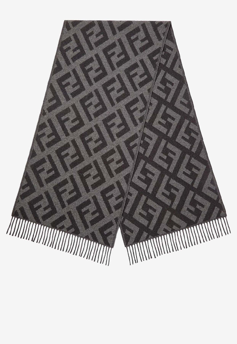Fendi FF Jacquard Cashmere Scarf Gray FXT260AVP9F0D9B_NERO GRIGIO_41974908