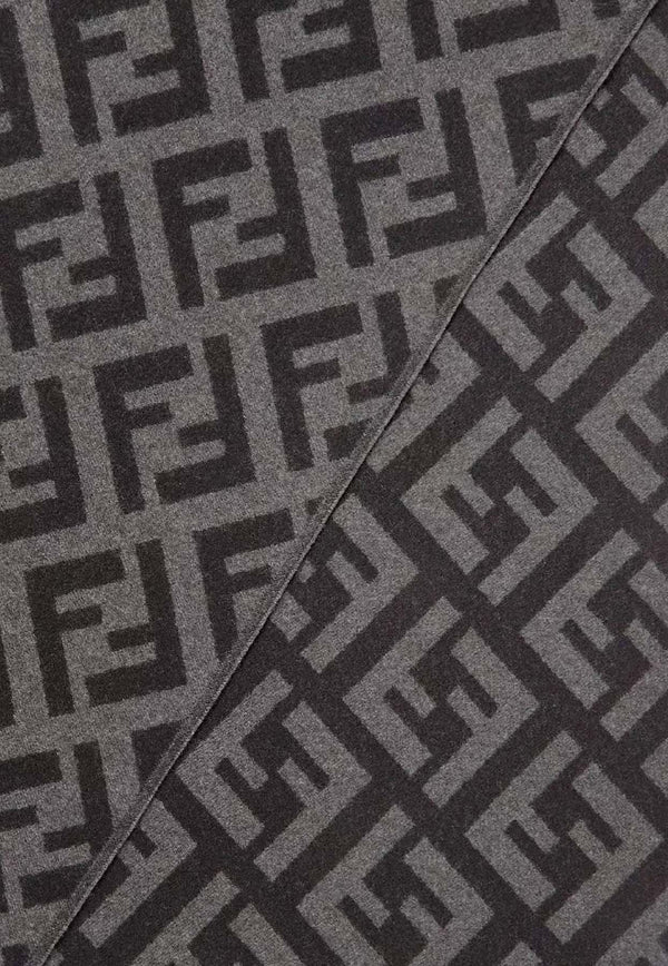 Fendi FF Jacquard Cashmere Scarf Gray FXT260AVP9F0D9B_NERO GRIGIO_41974908