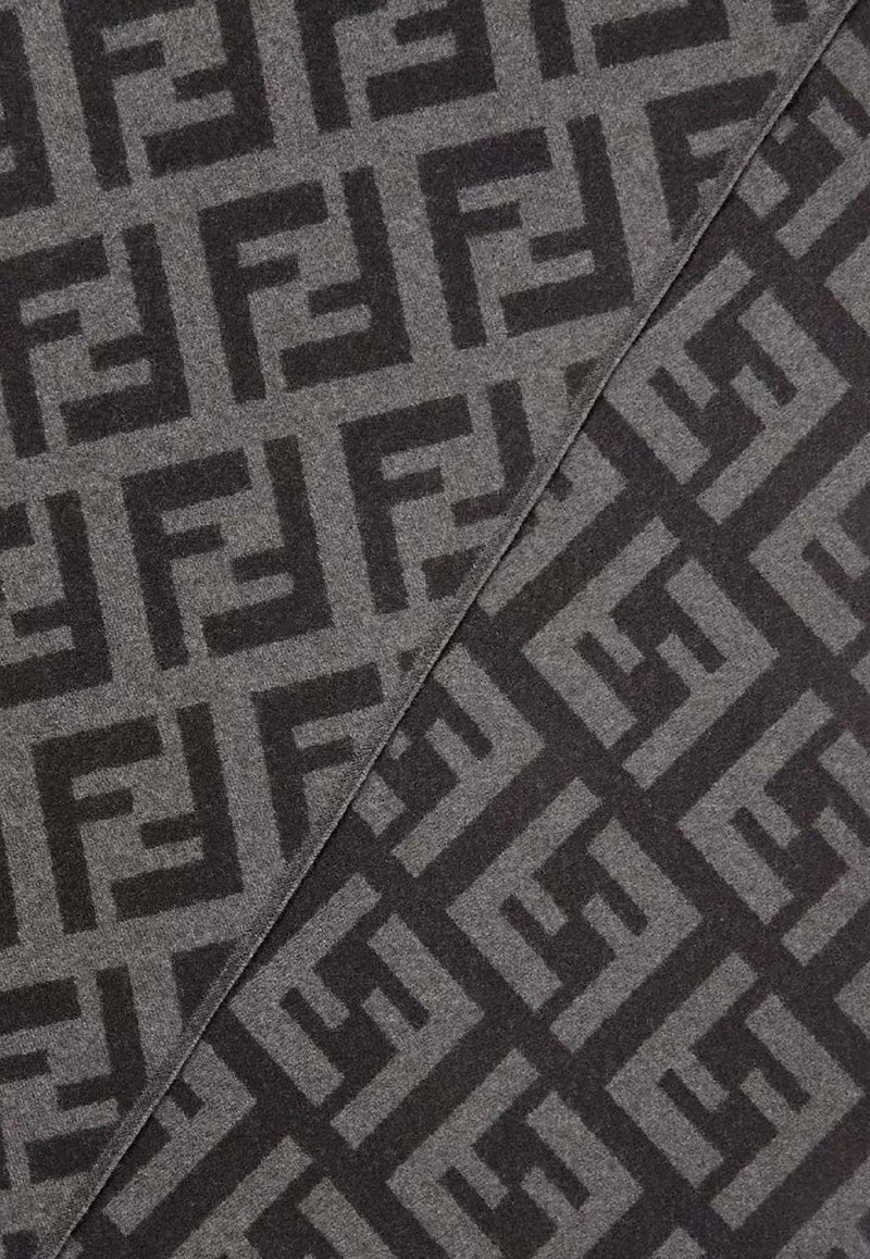 Fendi FF Jacquard Cashmere Scarf Gray FXT260AVP9F0D9B_NERO GRIGIO_41974908