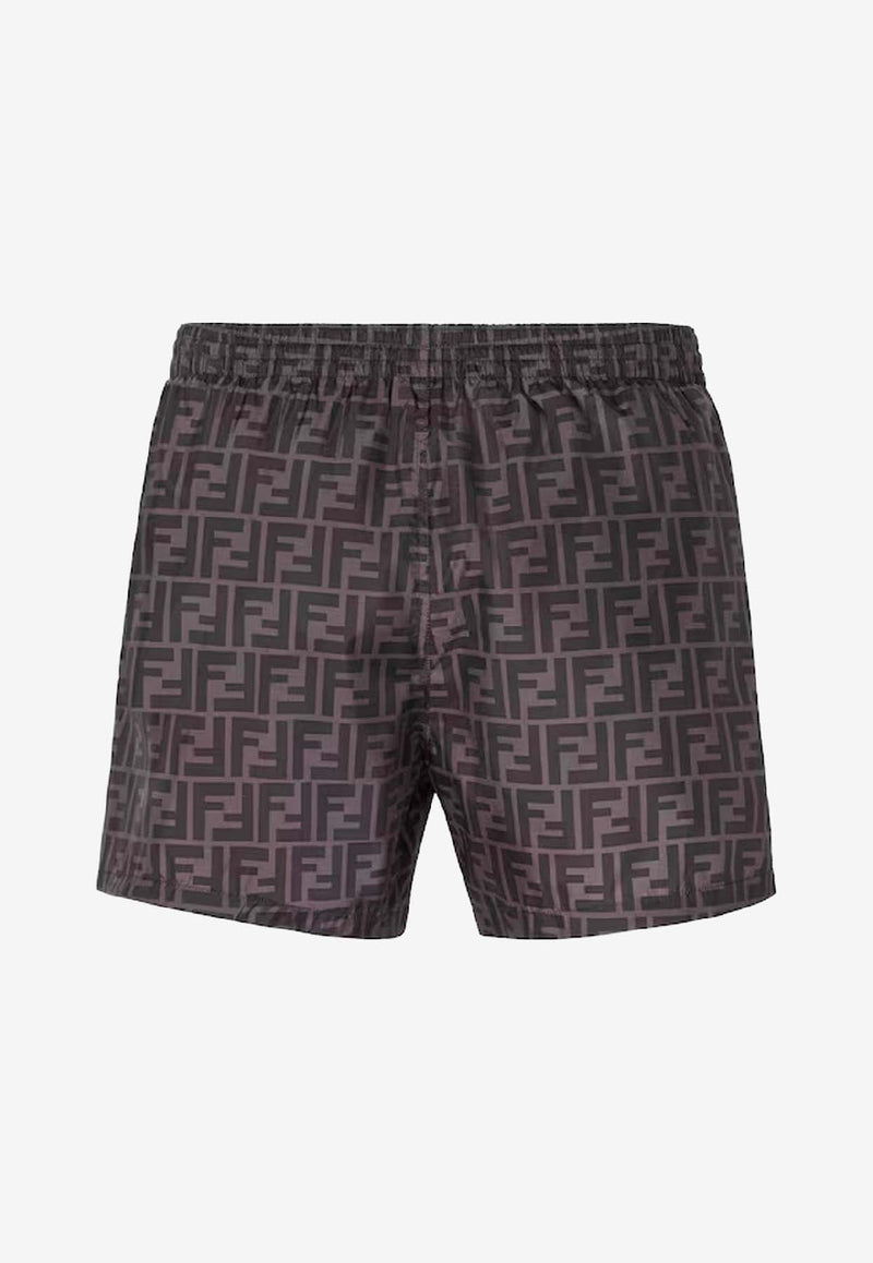 Fendi Monogram Swim Shorts Gray FXB077A79FF0P9B_Grey_41974889