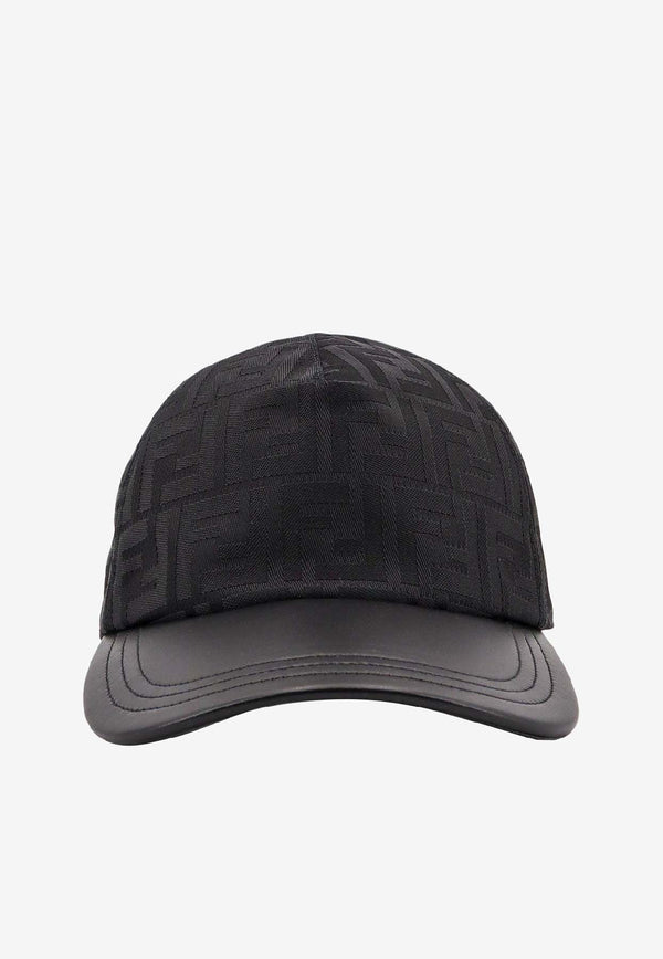 Fendi FF Jacquard Leather Baseball Cap Black FXQ768AVPDF0QA1_Black_41974882