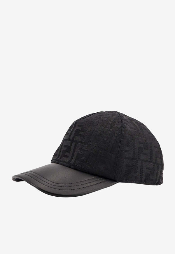 Fendi FF Jacquard Leather Baseball Cap Black FXQ768AVPDF0QA1_Black_41974882