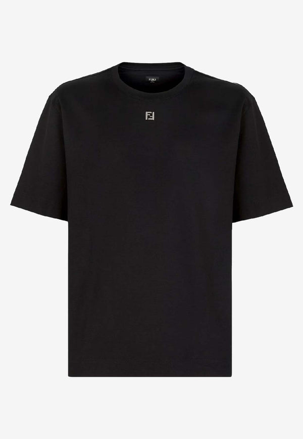 Fendi FF Embroidered T-shirt Black FY0936ARYYF0QA1_Black_41974904