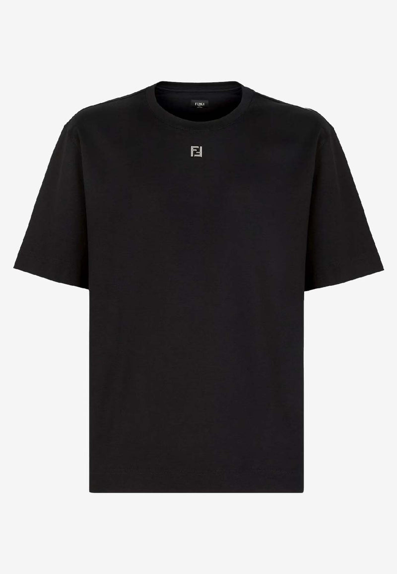 Fendi FF Embroidered T-shirt Black FY0936ARYYF0QA1_Black_41974904
