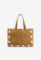 Valentino Logo-Plaque Suede Top Handle Bag 8Y2B0R79JETRDX_HAVANA BEIGE_42176922