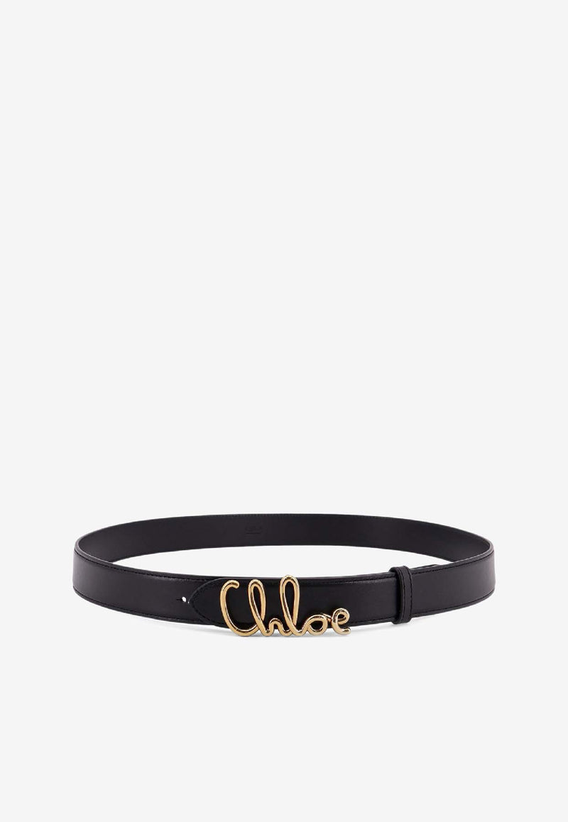 Chloé Logo Icon Leather Belt Black CH26SBB15PR4001_Black_41114774