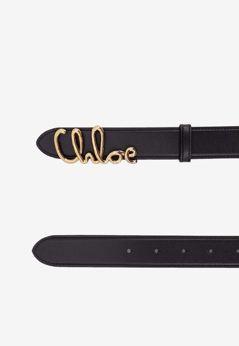 Chloé Logo Icon Leather Belt Black CH26SBB15PR4001_Black_41114774