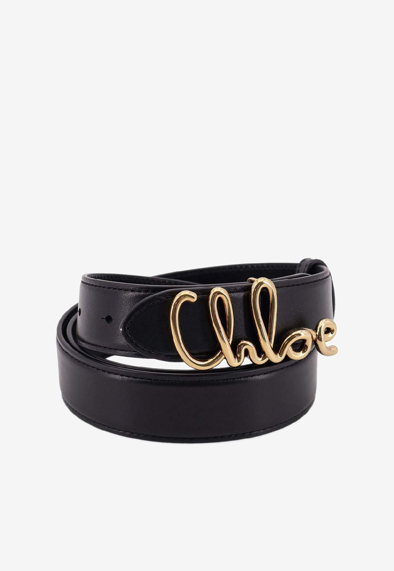 Chloé Logo Icon Leather Belt Black CH26SBB15PR4001_Black_41114774