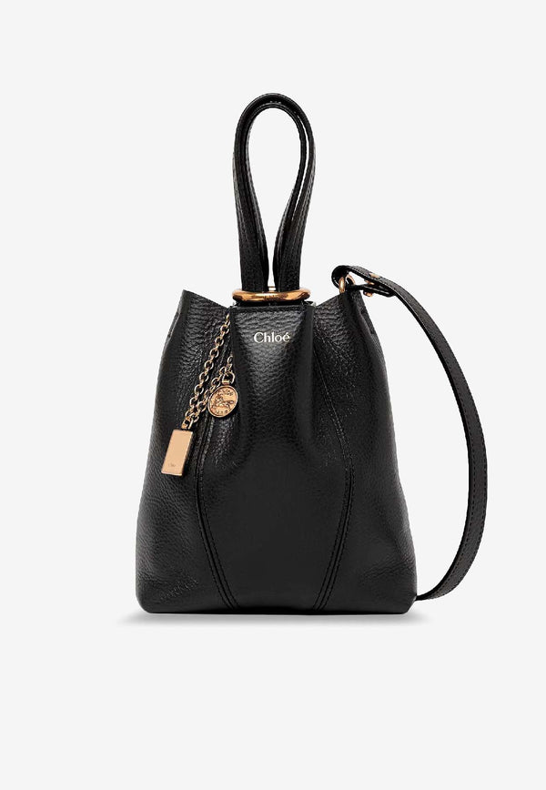 Chloé Small Spin Leather Shoulder Bag Black CH25SS812N84001_Black_41114803