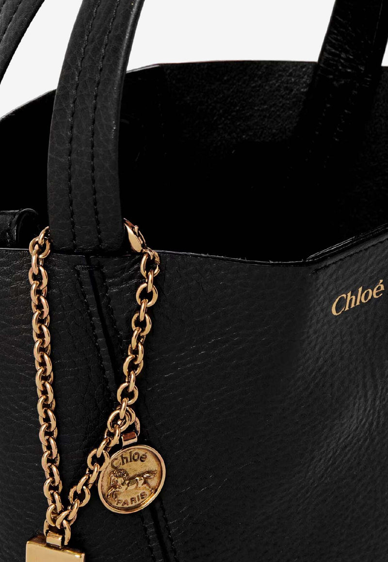 Chloé Small Spin Leather Shoulder Bag Black CH25SS812N84001_Black_41114803