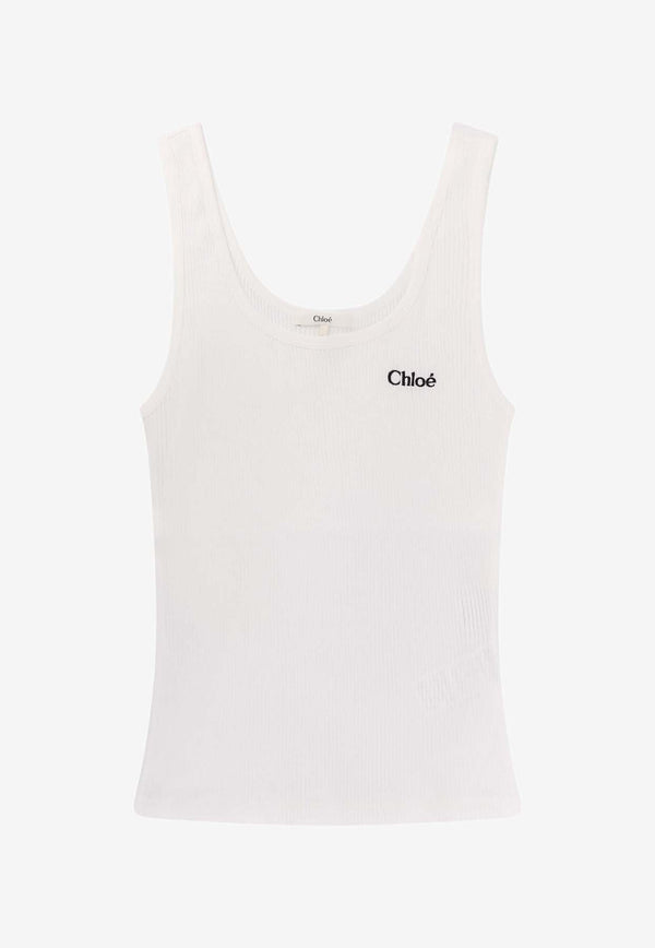 Chloé Logo Tank Top White CH25SJH12180101_White_41114815