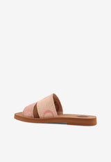 Chloé Woody Linen Flat Sandals Pink CHC23U188EF25I_Rosewood Brown_41114800