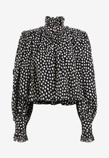 Chloé Polka Dots Silk Blouse Black  CH26SHT90300915_Black - Beige 1_41114861