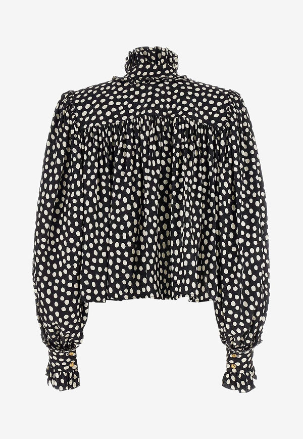 Chloé Polka Dots Silk Blouse Black  CH26SHT90300915_Black - Beige 1_41114861
