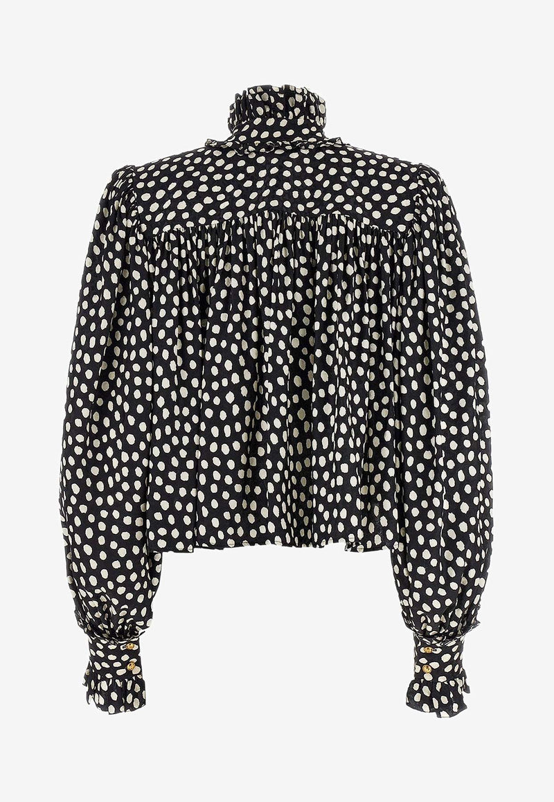 Chloé Polka Dots Silk Blouse Black  CH26SHT90300915_Black - Beige 1_41114861