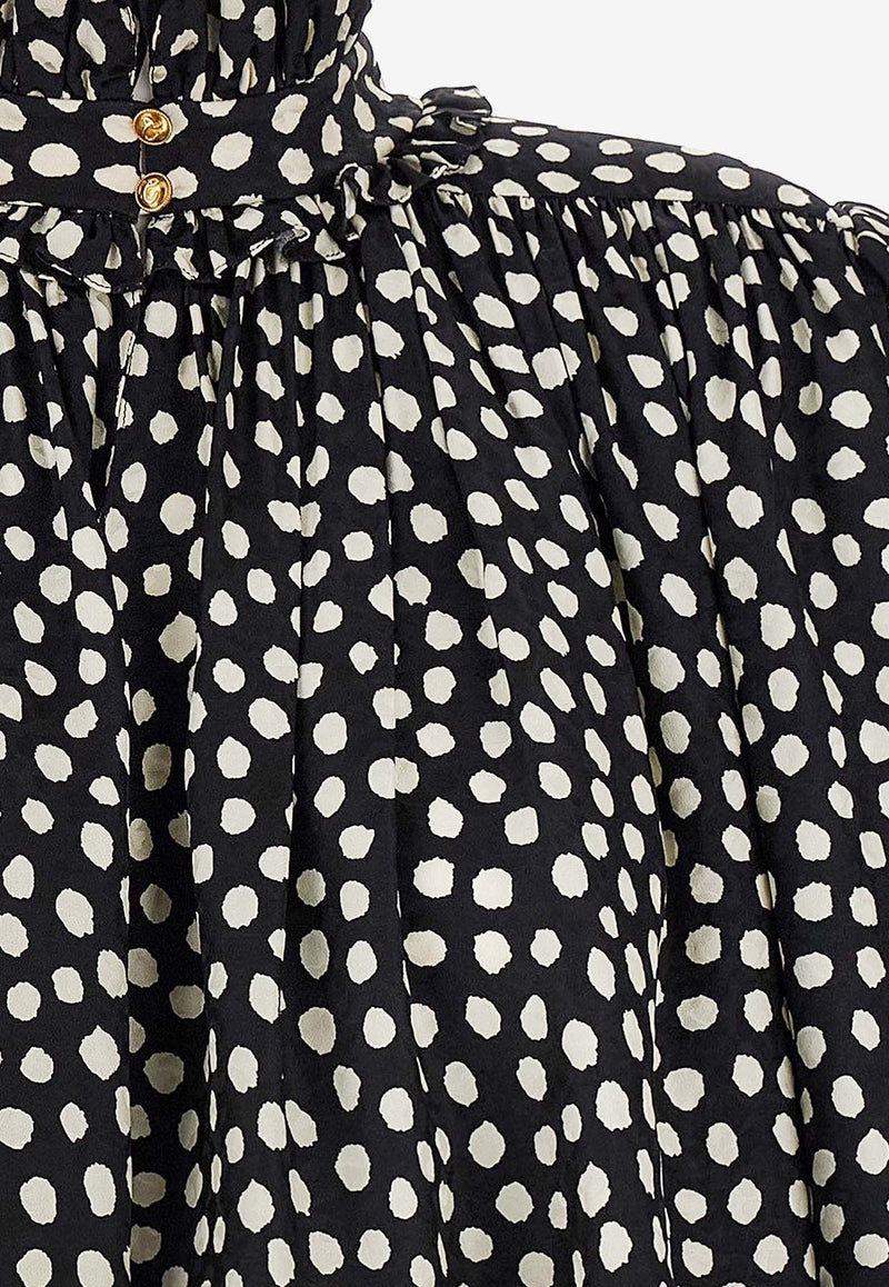 Chloé Polka Dots Silk Blouse Black  CH26SHT90300915_Black - Beige 1_41114861