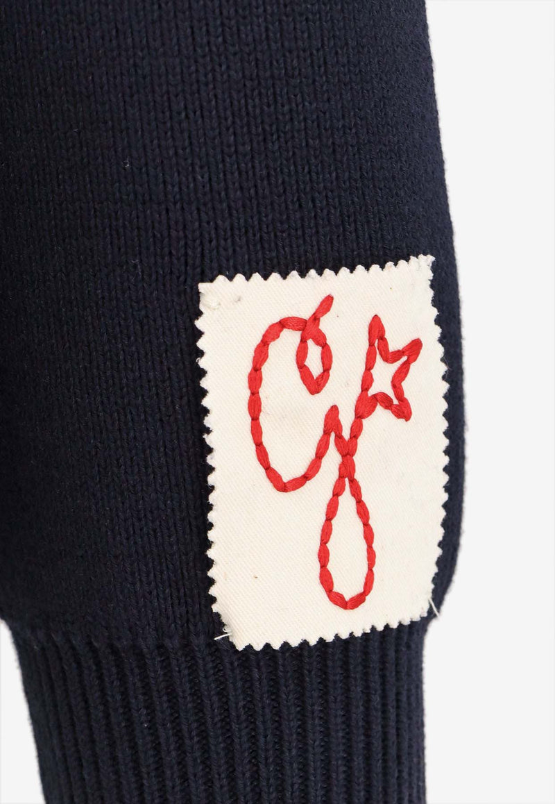 Golden Goose DB Star Embellished Crewneck Sweater Blue GMP00839P00066250486_Blue_38331615