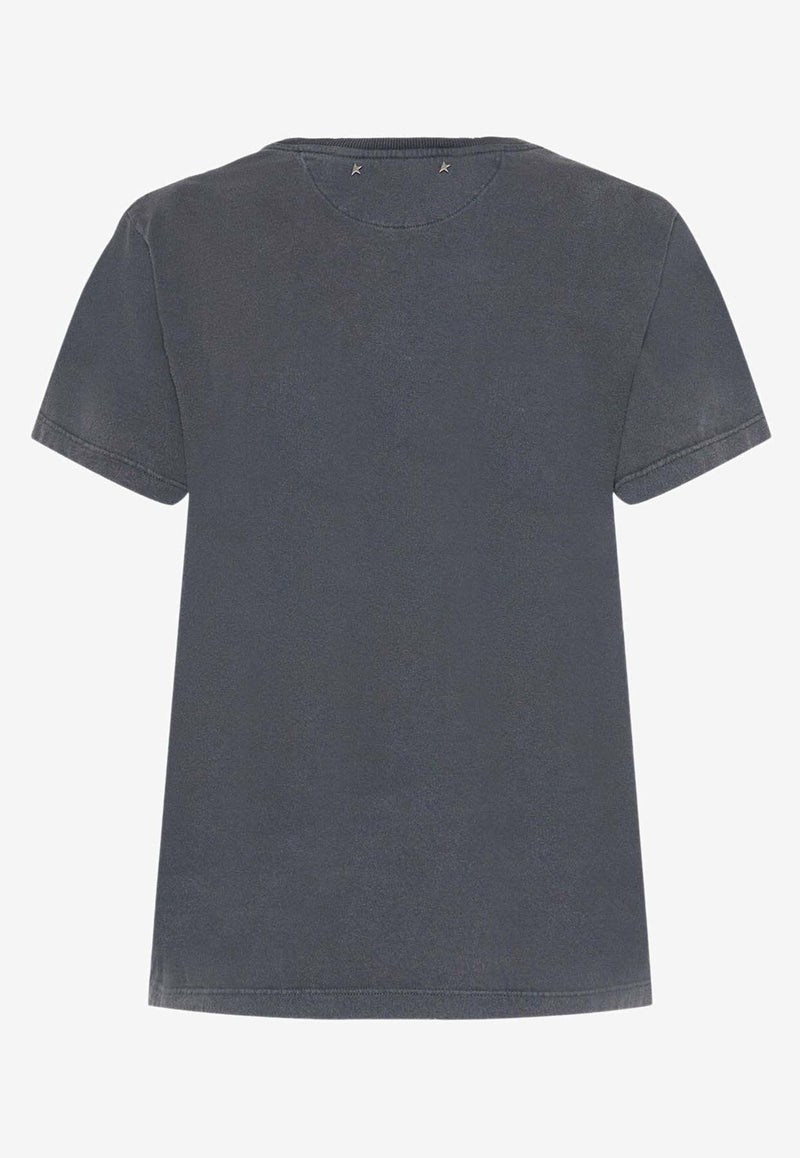 Golden Goose DB Distressed Logo T-shirt Gray GWP01220P00067160318_Grey_38330927