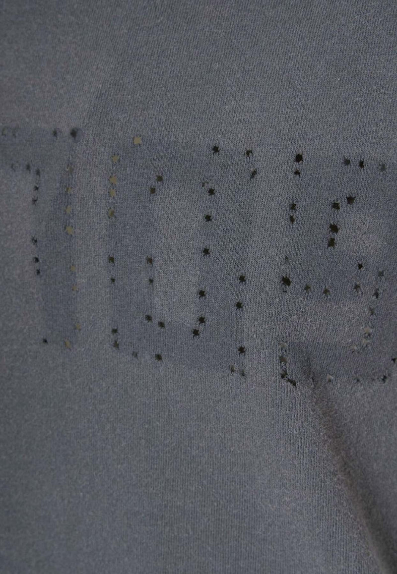 Golden Goose DB Distressed Logo T-shirt Gray GWP01220P00067160318_Grey_38330927