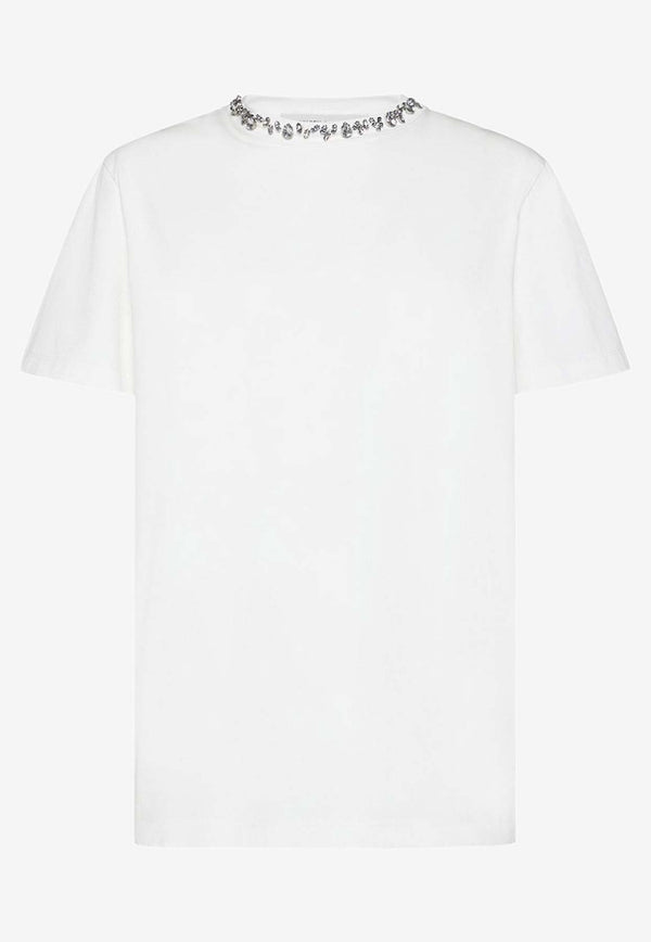 Golden Goose DB Rhinestones-Trimmed T-shirt White GWP01220P00067310363_VINTAGE WHITE_38331917