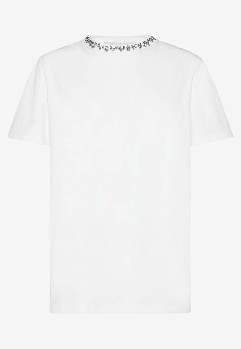 Golden Goose DB Rhinestones-Trimmed T-shirt White GWP01220P00067310363_VINTAGE WHITE_38331917