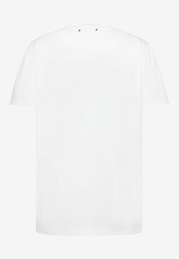 Golden Goose DB Rhinestones-Trimmed T-shirt White GWP01220P00067310363_VINTAGE WHITE_38331917