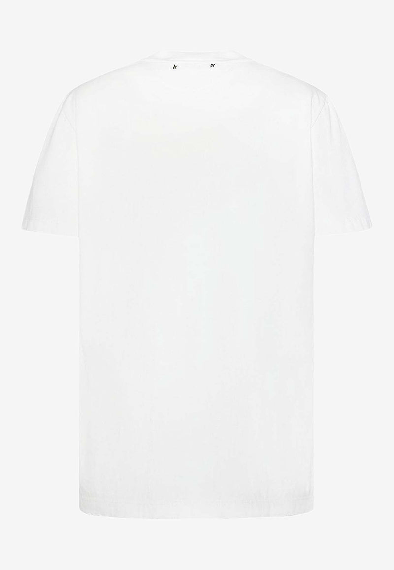 Golden Goose DB Rhinestones-Trimmed T-shirt White GWP01220P00067310363_VINTAGE WHITE_38331917