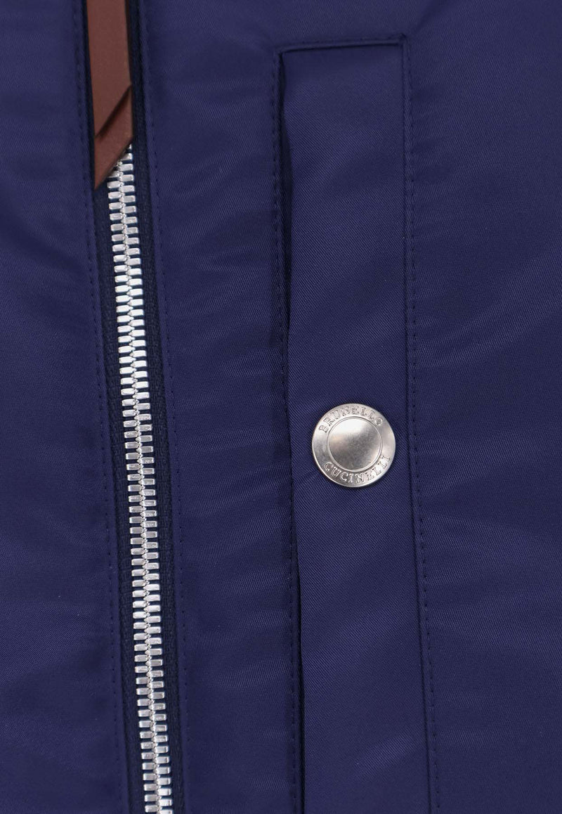 Brunello Cucinelli Nylon Zip-Up Vest Blue MZ4316565CIL51_ROYALE GEYSER_40000245