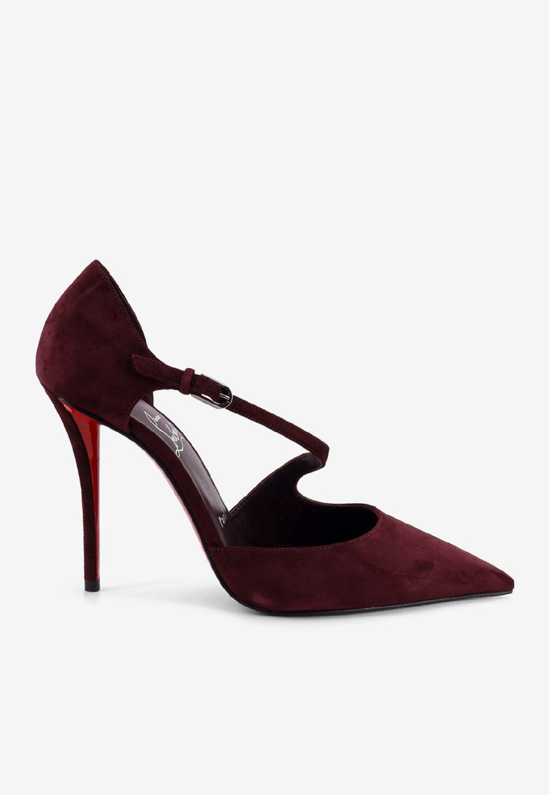 Christian Louboutin Miss Ziggyta 100 Suede Pumps Burgundy 3250637R839_AMARA/LIN AMARA_29851224