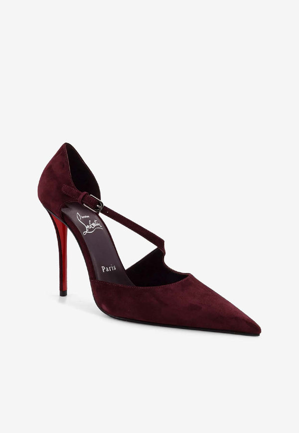 Christian Louboutin Miss Ziggyta 100 Suede Pumps Burgundy 3250637R839_AMARA/LIN AMARA_29851224