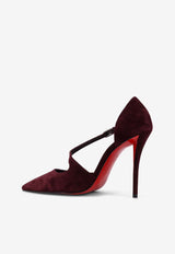 Christian Louboutin Miss Ziggyta 100 Suede Pumps Burgundy 3250637R839_AMARA/LIN AMARA_29851224