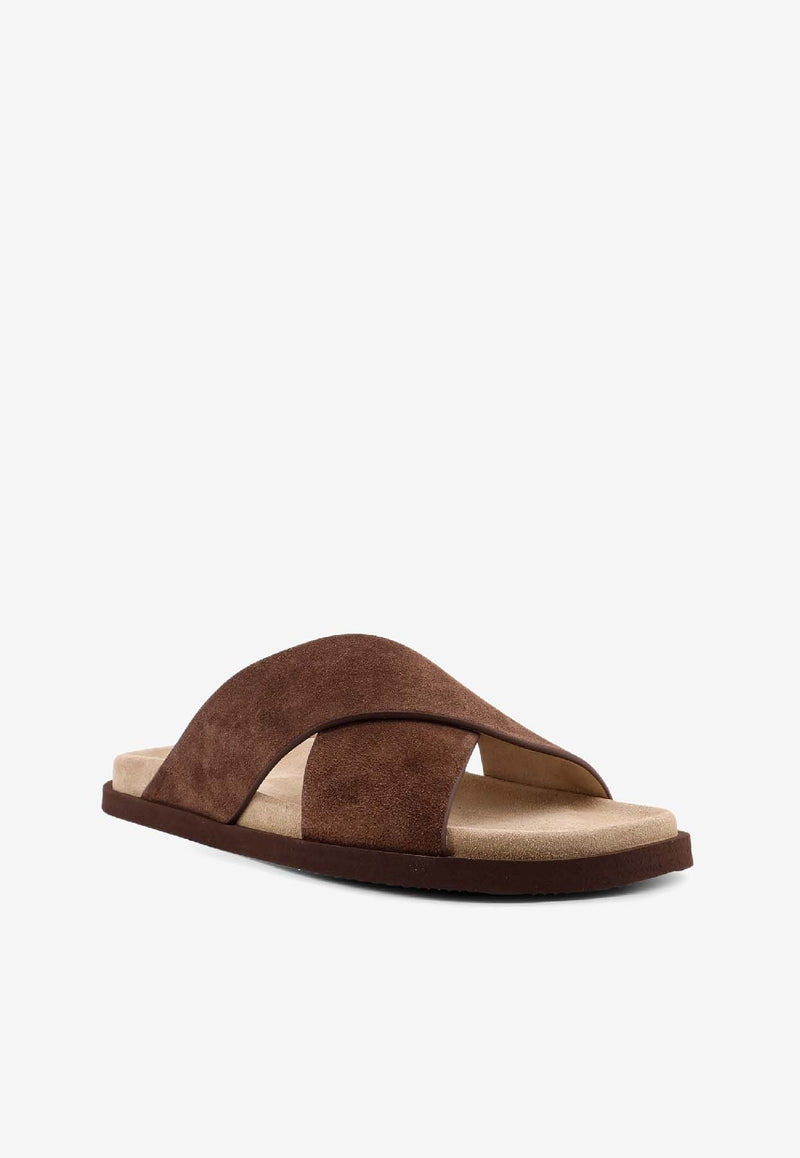 Brunello Cucinelli Low Suede Sandals Brown MZUSOLY327CAY70_FANGO CAMEL_40000194