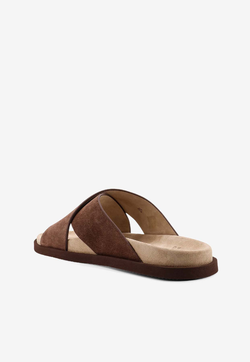 Brunello Cucinelli Low Suede Sandals Brown MZUSOLY327CAY70_FANGO CAMEL_40000194