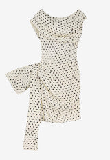 Self-Portrait Polka-Dots Satin Mini Dress RS26002SCCREAM_White_42176840
