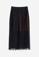 Self-Portrait  All-Over Embroidery Midi Skirt RS26172MSKBBLACK_Black_42176947