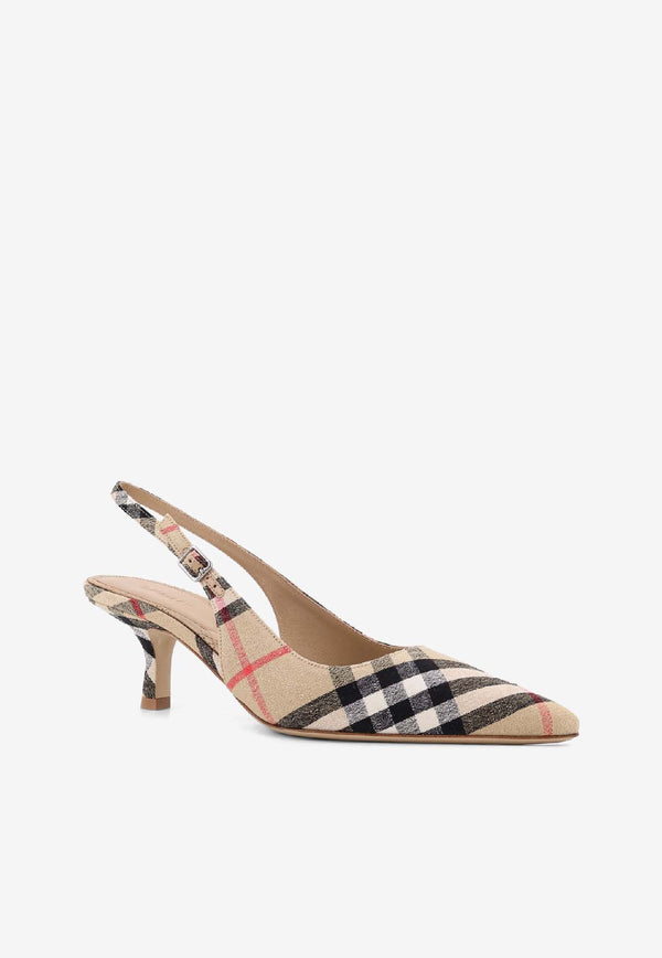 Burberry 55 Signature Check Slingback Pumps Beige 8112561B9368_SAND IP CHECK_40017609