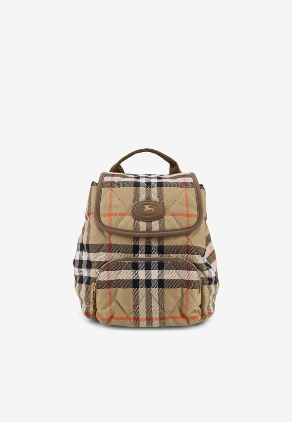 Burberry Mini Horseshoe Quilted Check Backpack Beige 8118909B9368_SAND_40017464