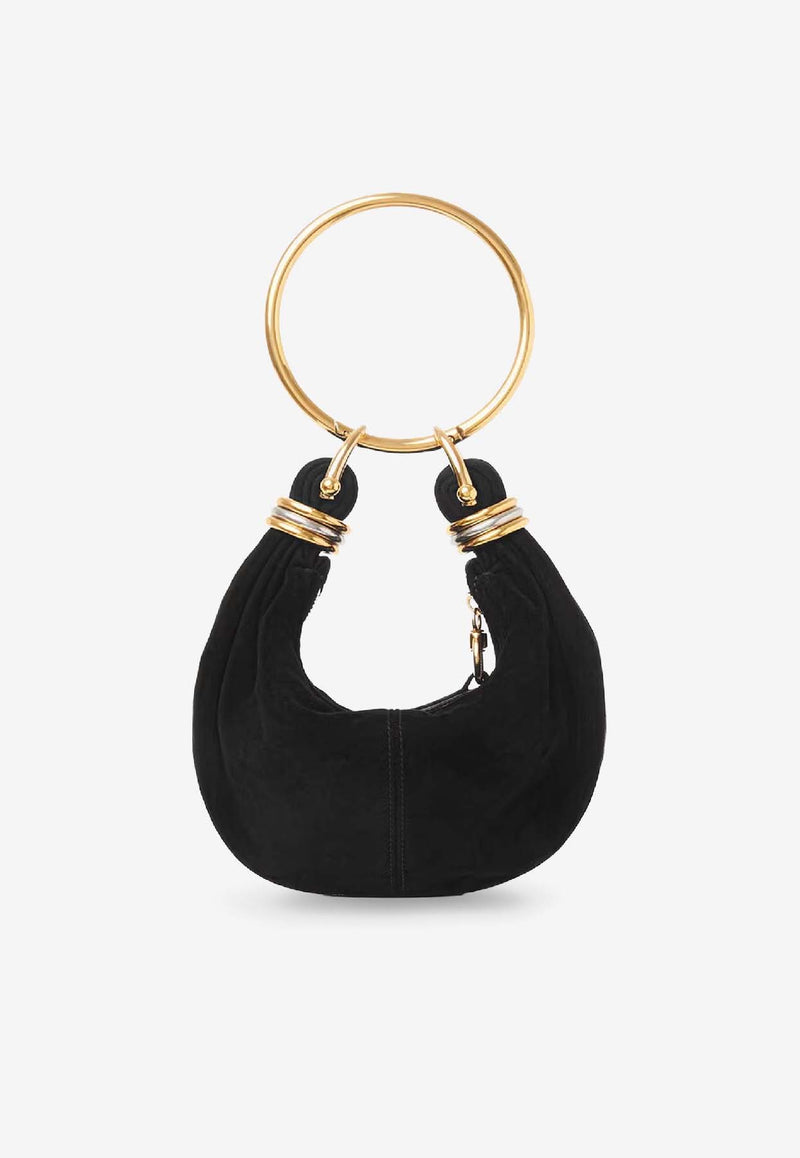 Chloé Bracelet Suede Crossbody Bag Black CH25US623P57001_Black_41114650