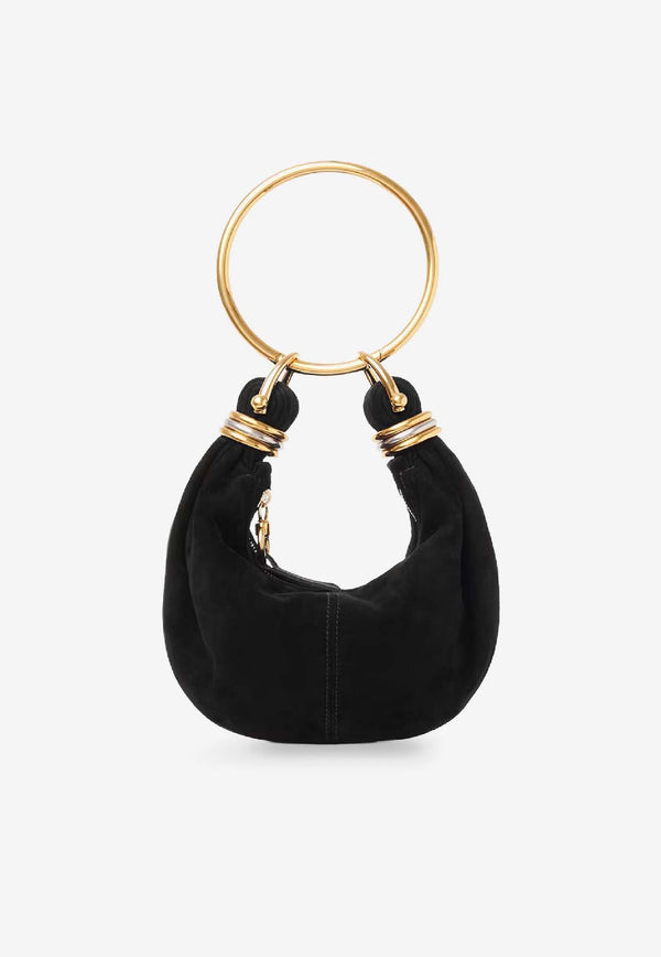 Chloé Bracelet Suede Crossbody Bag Black CH25US623P57001_Black_41114650