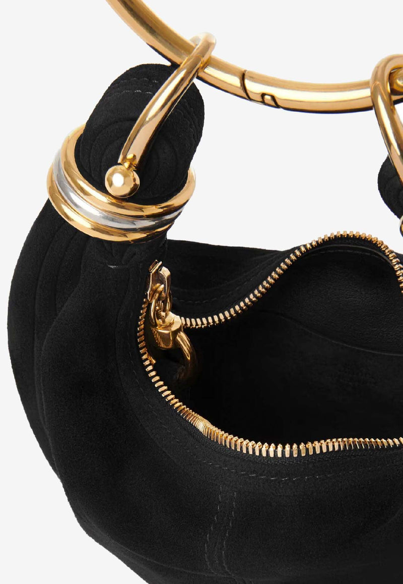 Chloé Bracelet Suede Crossbody Bag Black CH25US623P57001_Black_41114650